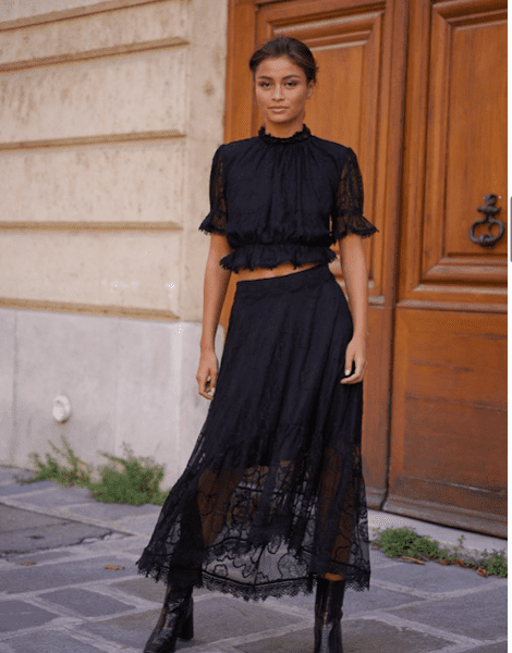 Asymmetrical bohemian lace skirt Choklate Paris